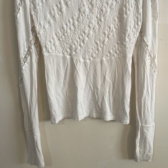 Free People Ivory Mock Neck Lace Top - Picture 4 of 12